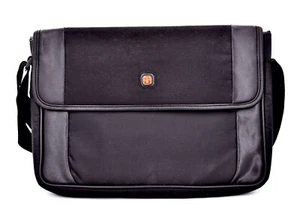 Wenger Messenger Bag,Padded,Adjustable Strap,Black,Swiss Made - Picture 1 of 6
