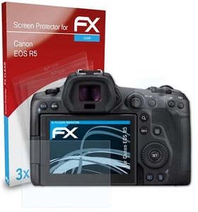 atFoliX 3x Film Protection d'écran pour Canon EOS R5 Protecteur d'écran clair - Photo 1 sur 9