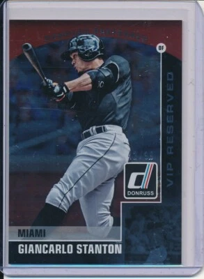 GIANCARLO STANTON 2015 PANINI DONRUSS PREFERRED VIP RESERVED PARALLEL 42/99 - Image 1 of 2