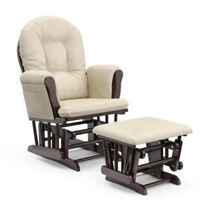 Storkcraft Hoop Glider and Ottoman - Espresso with Beige - Picture 1 of 6