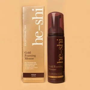 He-Shi Gold Foaming Mousse - Medium Self Tan - Quick Dry - Easy to Apply - Picture 1 of 9