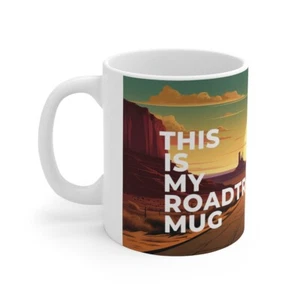 Funny 'This Is My Road Trip Mug' Desert Scene Ceramic Mug 11oz Highway - Picture 1 of 13