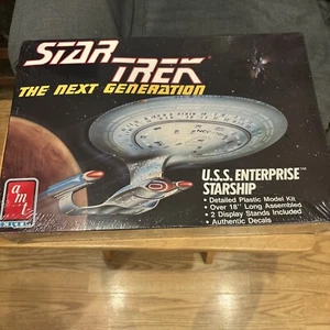 1988 AMT 6619 STAR TREK NEXT GENERATION USS ENTERPRISE STARSHIP MODEL KIT NIB - Picture 1 of 8