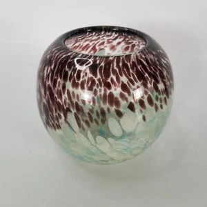 Tortoise Vase Art Glass Round Handblown Candle Holder - Picture 1 of 7