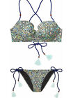 Victoria Secret Getaway Halter Top Mosaic Garden 32D 34C 34D Tie bikini S M L