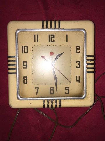 GENERAL ELECTRIC TELECHRON ELECTRIC WALL CLOCK 7”x 7” Serviced Works Great Cover