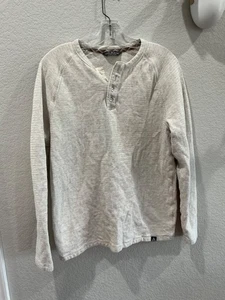 Alpine Design shirt Men's large oatmeal ivory Mountain Long Sleeve Henley Shirt - Picture 1 of 3