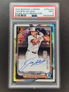 Bowman 2024 cromo radiocontrol novato refractor automático Jackson Holliday 055/499 PSA 9 como nuevo - Imagen 1 de 3