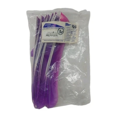 Plumas de puerta de enlace de 16 unidades LONGITUD COMPLETA ala derecha: púrpura  Foto 1 de 3