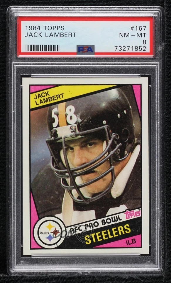 1984 Topps Jack Lambert #167 PSA 8 HOF - Image 1 of 2