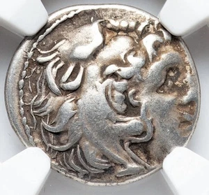 Alejandro Magno III 336-323 A.C., Dracma AR de Plata Reino de Macedonia, NGC EN MUY BUEN ESTADO - Imagen 1 de 5