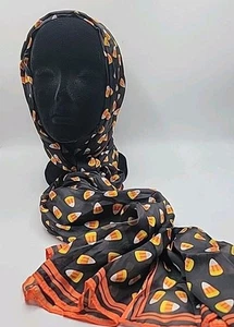 Hildie und Jo Zuckermais Schal Rechteck 20x80" Halloween Herbst Herbst Schwarz Neu - Bild 1 von 4