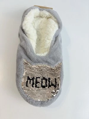 Calcetines Capelli New York Cat Zapatilla Talla M/L Gris Reversible Lentejuelas Pinzas Nuevos con Etiquetas Foto 1 de 3