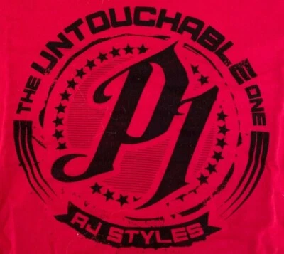 AJ Styles Red Untouchable Phenomenal 1 Hard to Follow Women's L T-Shirt WWE AEW  - Image 1 of 4