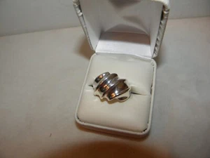 MILOR RING WIDE WAVEY BAND STERLING SILVER RIBBON DOME HIGH POLISH NEW 10 - Picture 1 of 8