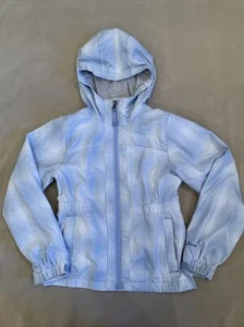 LL bean jacket 8 jacket blue plaid jersey lined spring hoodie - Picture 1 of 7