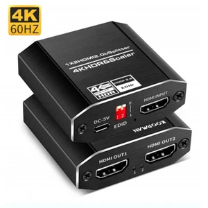 4K HDMI Splitter 1 In 2 Out HDMI 2.0 Splitter Support HDCP 2.2 EDID HDR Scaler - Picture 1 of 10