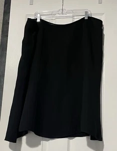 EUC George Me By Mark Eisen Skirt Womens 24W Black Midi Modest Flare Career - Picture 1 of 4