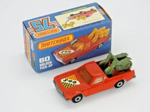 Matchbox Superfast en Caja No.60 Raro Holden Pick-Up Interior Rojo Oliva Motos - Imagen 1 de 10