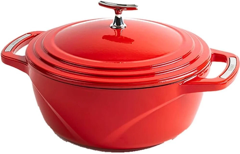 Lodge U6ID400 6 Qt. Enameled Cast Iron Dutch Oven (Cherry On Top)