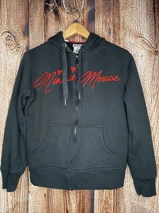 Disney Parks Minnie Mouse Girls Size Medium 10-12 Hoodie Zip Up Sweatshirt Ears - Picture 1 of 3