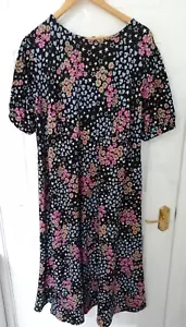 Simply Be Size 20 Dress Black Pink Blue Yellow Floral Animal Print Soft Stretchy - Picture 1 of 11