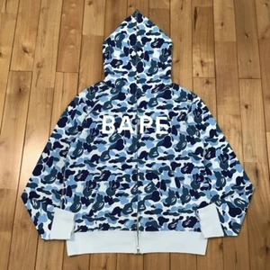 BAPE logo ABC camo blue full zip hoodie A Bathing Ape Size M - Picture 1 of 7