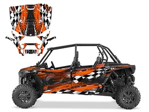 Polaris RZR 4 XP 2019-22, kit de calcomanías gráficas Turbo S vinilo de carreras premium #3500 - Imagen 1 de 15