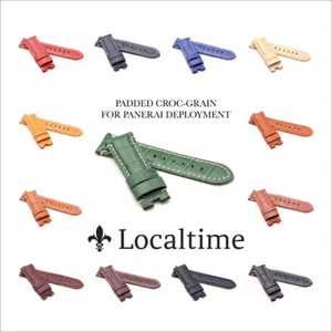 Premium Gator-Grain Leather Watch Straps Fit PANERAI Deployment Clasp 12 Colours - Picture 1 of 19