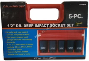 5pc 1/2 inch Drive CR-MO Deep Impact Socket Set Ready To Ship - Picture 1 of 1