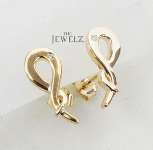 14K Gold 0.03 CT VS/F-G Diamond Serpent Design Studs Earrings - The Jewelz - Picture 1 of 5