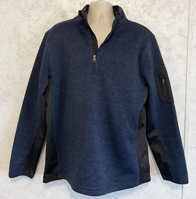 Polo Club Beverly Hills Hombres Sudadera de Vellón 1/4 Cremallera Pullover Grande Azul Marino Foto 1 de 4