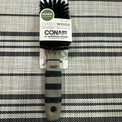 Conair Classic Wood Boar Bristles Brush Smooth & Add Shine  87301HU - Image 1 of 4