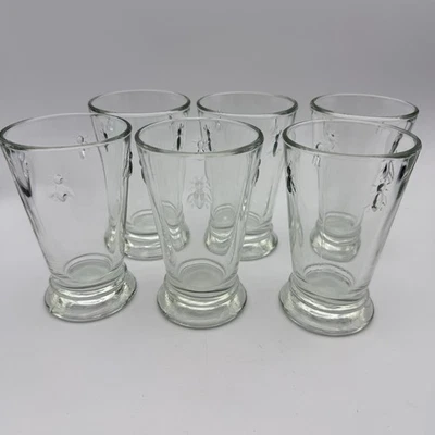 La Rochere France Juego de 6 Vasos de Agua ABEJA 5.5" Rocks Vasos 11oz USADOS Foto 1 de 4