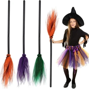 Detachable Kids Cosplay Flying Colorful Broomstick Props Masquerade Halloween - Picture 1 of 20