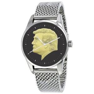 Orologio Donald Trump "Save America Again" profilo immagine con cinturino in acciaio inox - Foto 1 di 4