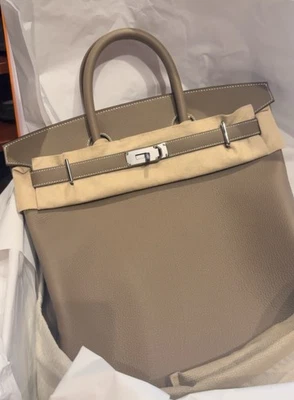 HERMÈS 40CM HAC ETOUPE TOGO LEATHER WITH PALLADIUM HARDWARE - Image 1 of 2