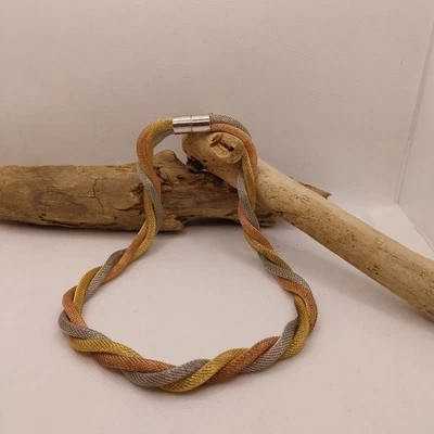 Halskette TriColor Modeschmuck m. Magnetverschluß - Bild 1 von 4