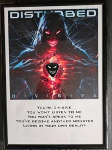 Disturbed Sickness Framed Print Collectible Poster + Guitar pick Art Memorabilia - Bild 1 von 7