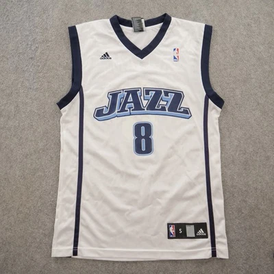 Camiseta deportiva Utah Jazz Deron Williams para hombre blanca pequeña NBA baloncesto Adidas Foto 1 de 4