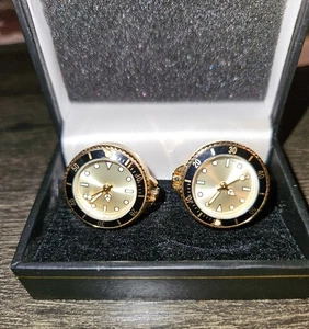Vintage Uhr Manschettenknöpfe in Box - funktionierende Uhren - Bild 1 von 5