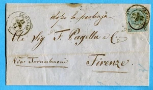 1865 LUMELLO d.c. "C" su c.20 su 15 II Tipo + "DOPO LA PARTENZA" (400623) - Imagen 1 de 2
