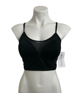 Neu mit Etikett Athleta schwarzes Netz-Bralette-Bikinioberteil verstellbare Träger schnelltrocknend - Bild 1 von 12
