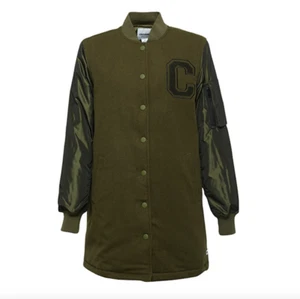 Converse Women's Long MA-1 Baseball Jacket / BNWT / Olive Green / All Sizes - Picture 1 of 1