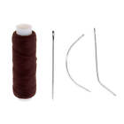 Salon Hair Track Wigs Toupee Sewing Decor Thread w/ 3x Set Brown