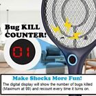New Bug Zapper Racket Kill Counter Digital Led Fly Swatter Rechargeable Usa