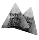 2x Triangle Coaster - BW - Leopard Big Cat Wild Art #40925