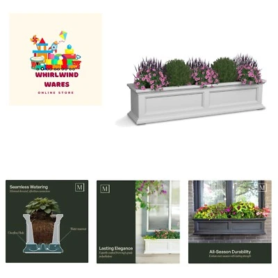 Fairfield 4 фута оконная коробка - белая - прочная самополивающаяся смола сеялка с... - Изображение 1 из 4