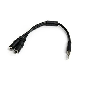 StarTech Black Headset Adapter For Headsets With Separate Plugs - 3.5mm M/F - Picture 1 of 6