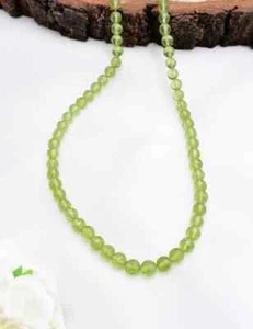 Collar de piedras preciosas naturales bolas facetadas de peridoto, piedras preciosas para joyería - Imagen 1 de 4